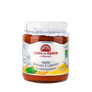 Geleia de Banana e Laranja, Sem Adição de Açúcar, 260g - Casa do Sabor