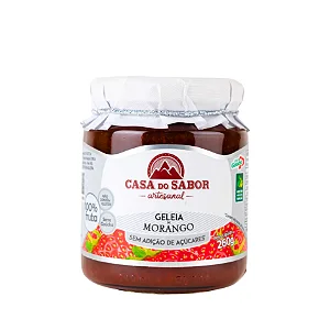 Geleia de Morango Sem Adição de Açúcar, 260g - Casa do Sabor