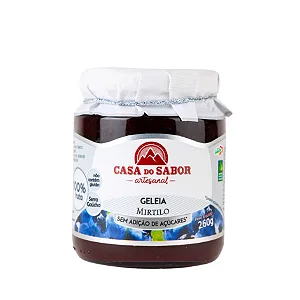 Geleia de Mirtilo, Sem Adição de Açúcar, 260g - Casa do Sabor