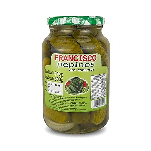 Pepino em Conserva, 540g - Conservas Francisco