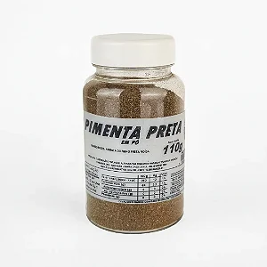 Pimenta Preta em Pó Pote, 110g - Foco Alternativo