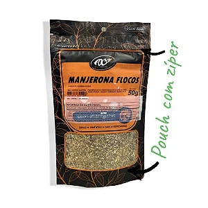 Manjerona Flocos Pacote, 50g - Foco Alternativo