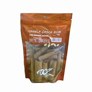 Canela em Casca 6cm, 100g - Foco Alternativo
