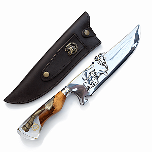 Faca Artesanal Agro Boi Berrante 10"