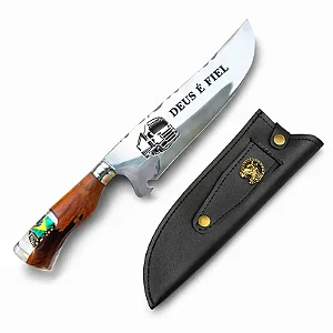 Faca Artesanal Caminhão Deus é Fiel 10"