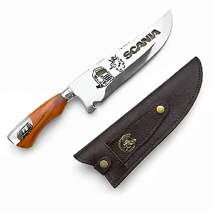 Faca Artesanal Caminhão Scania Fé 10"