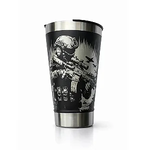 Copo Térmico Personalizado Caveira, Guerra 473ml