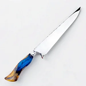 Faca Artesanal em Aço Inox com Cabo de Resina 10"