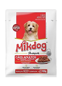 Ração úmida Mikdog Raças Pequenas Carne 100g