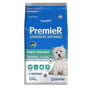 Ração Premier Ambientes Internos Cães Adultos Raças Pequenas Frango e Salmão 2,5 kg