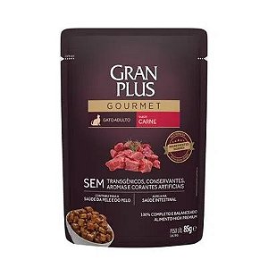 Ração Úmida GranPlus Gourmet Gatos Adultos Carne 85 g