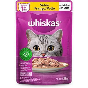 Ração Úmida Whiskas Sachê Frango ao Molho Gatos Adultos 85 g
