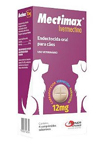 Mectimax Cães Agener União 12mg 1 Blíster com 4 comprimidos