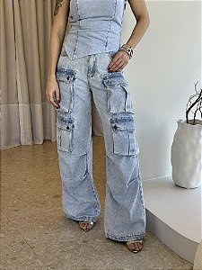 Calça Jeans Cargo Wanusa