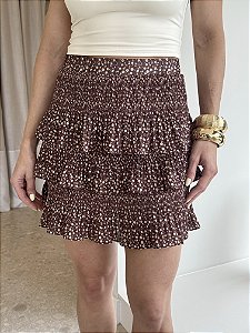 Saia Plissada Curta Bebel