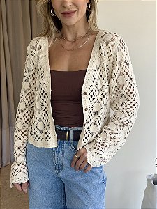 Cardigan Croche Grey