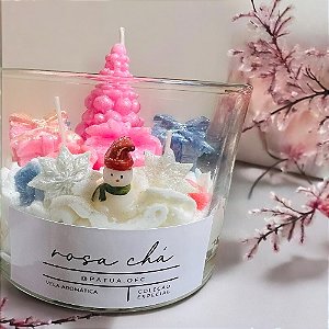 Vela Aromática Pinheiro Rosa com Chantilly - Essência Flor de Cerejeira (400g)
