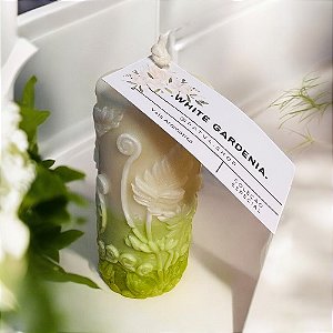 Vela Decorada Aromática - 175g - Essência White Gardenia
