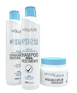 KIT CRESCIMENTO E ANTIQUEDA - DIFUSÃO CAPILAR TRÓIA HAIR