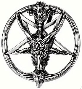 Corrente + Pingente Pentagrama Baphomet