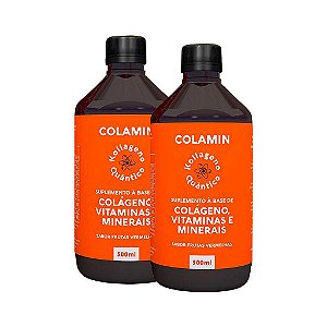 KIT 2 Colamin 500 mL - Colágeno Quantico Fisioquantic Kit 2 X 500 ml -
