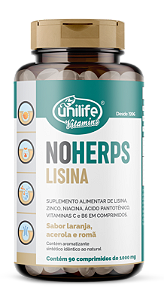 NoHerps - Lisina - Sabor laranja e acerola - 90 comprimidos