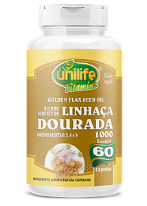Óleo de linhaça dourada - 60 cáps 1000 mg