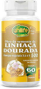 Óleo de linhaça dourada - 60 cáps 500 mg