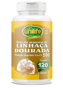 Óleo de linhaça dourada - 120 cáps 500 mg