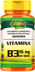 Vitamina B3 - Niacina - 60 cáps