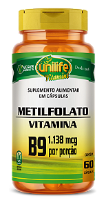 Vitamina B9 - Metilfolato - 60 cáps 350 mg