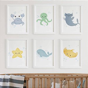 Quadros para quarto de bebê Fundo do mar
