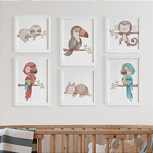 Quadros para quarto de bebê Fauna Brasileira
