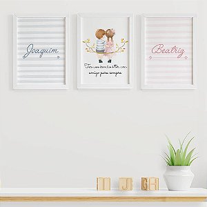 Quadros para quarto de irmãos Gêmeos Casal com nomes