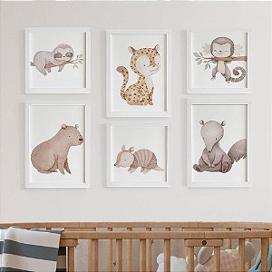 Quadros para quarto de bebê Fauna Brasileira