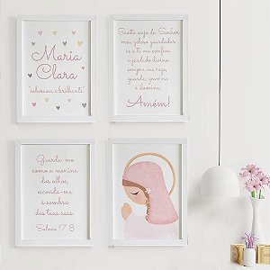 Quadros para quarto de bebê Nossa Senhora Santo Anjo com Nome e Significado