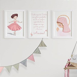 Quadros para quarto de bebê Santo Anjo Nossa Senhora Bailarina