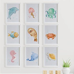 Quadros para quarto de bebê Fundo do Mar