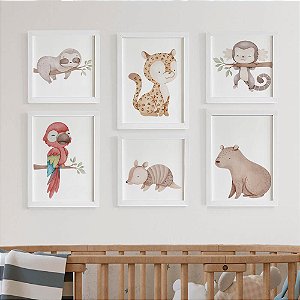 Quadros para quarto de bebê Fauna Brasileira