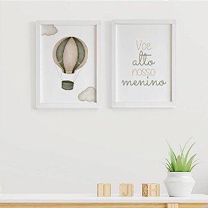Quadros para quarto de bebê Balão Voe Alto Nosso Menino