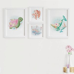 Quadros para quarto de bebê Fundo do mar