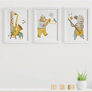 Quadros Infantis Animais Músicos