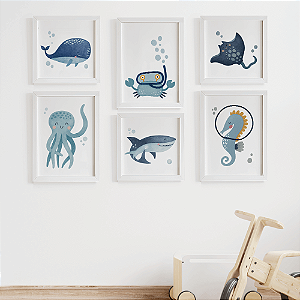 Quadros para quarto de bebê Fundo do mar