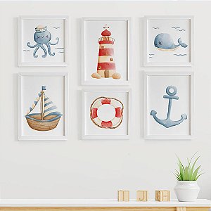 Quadros para quarto de bebê Fundo do mar