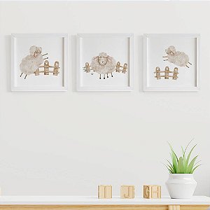 Quadros para quarto de bebê Contando Carneirinhos