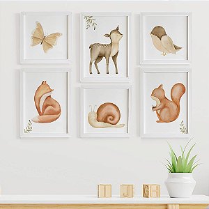Quadros para quarto de bebê Animais Bosque