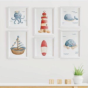 Quadros para quarto de bebê Fundo do mar