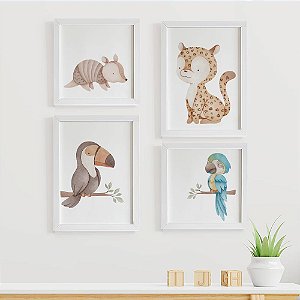 Quadros para quarto de bebê Fauna Brasileira