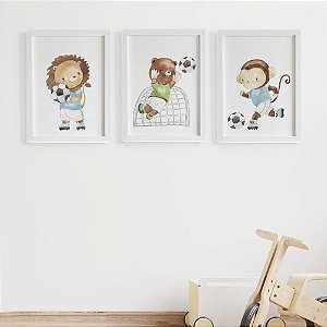 Quadros Infantis Animais Futebol
