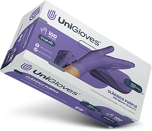 LUVAS LILÁS UNIGLOVES CLÁSSICO COM PÓ - M